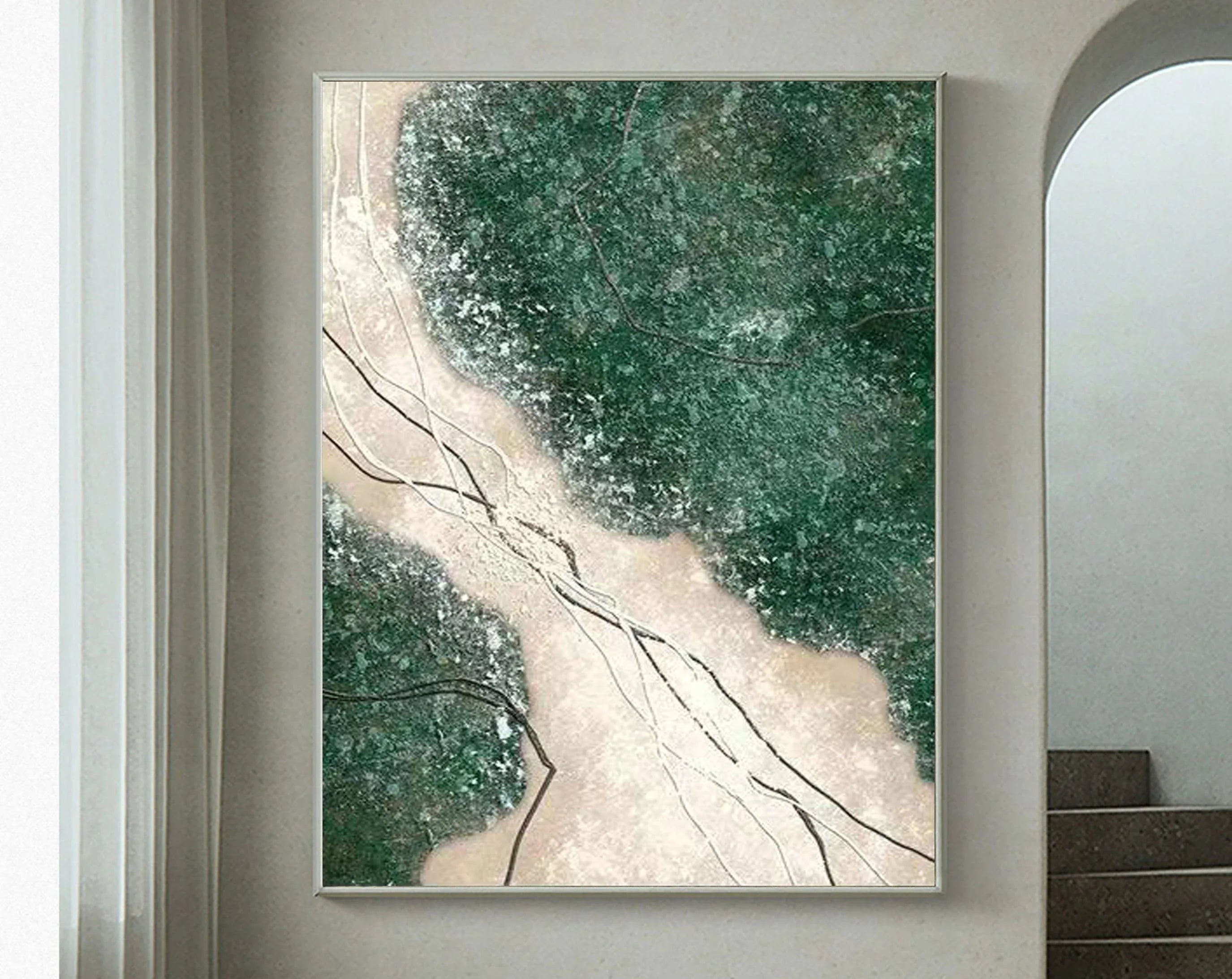 Verdant Veins -Modern Abstract Landscape Texture Wall Art - artextured