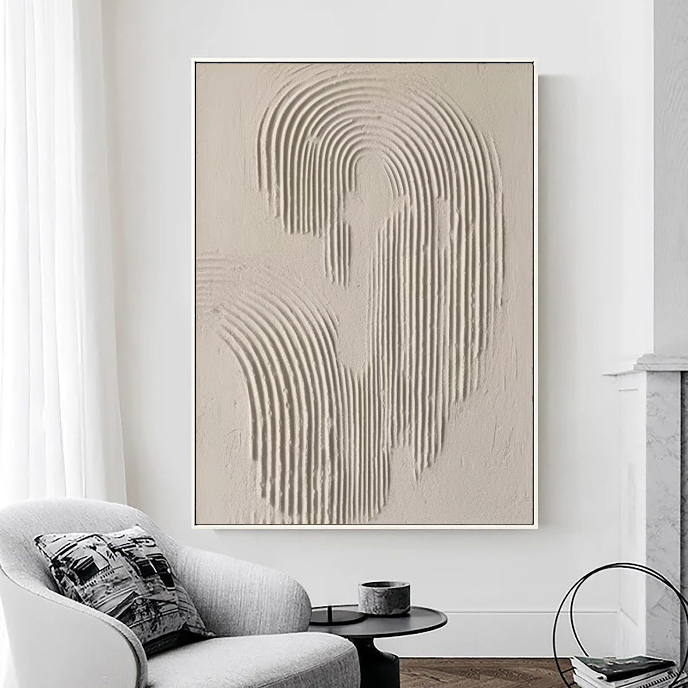 Rippled Elegance: Minimalist Textured Wall Art