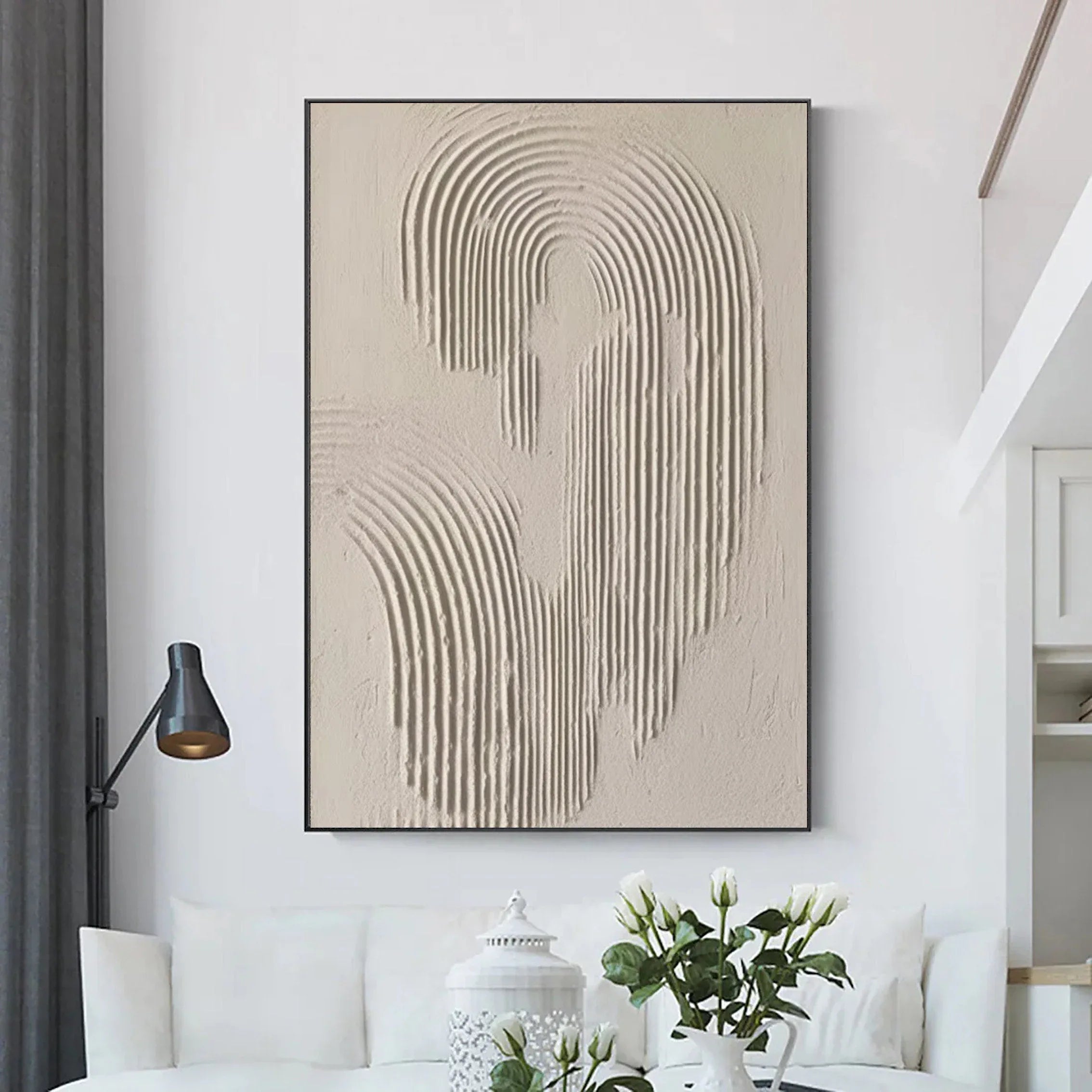 Rippled Elegance-Modern Interior Design Geometric Curve Texture Abstract Wall Art - artextured