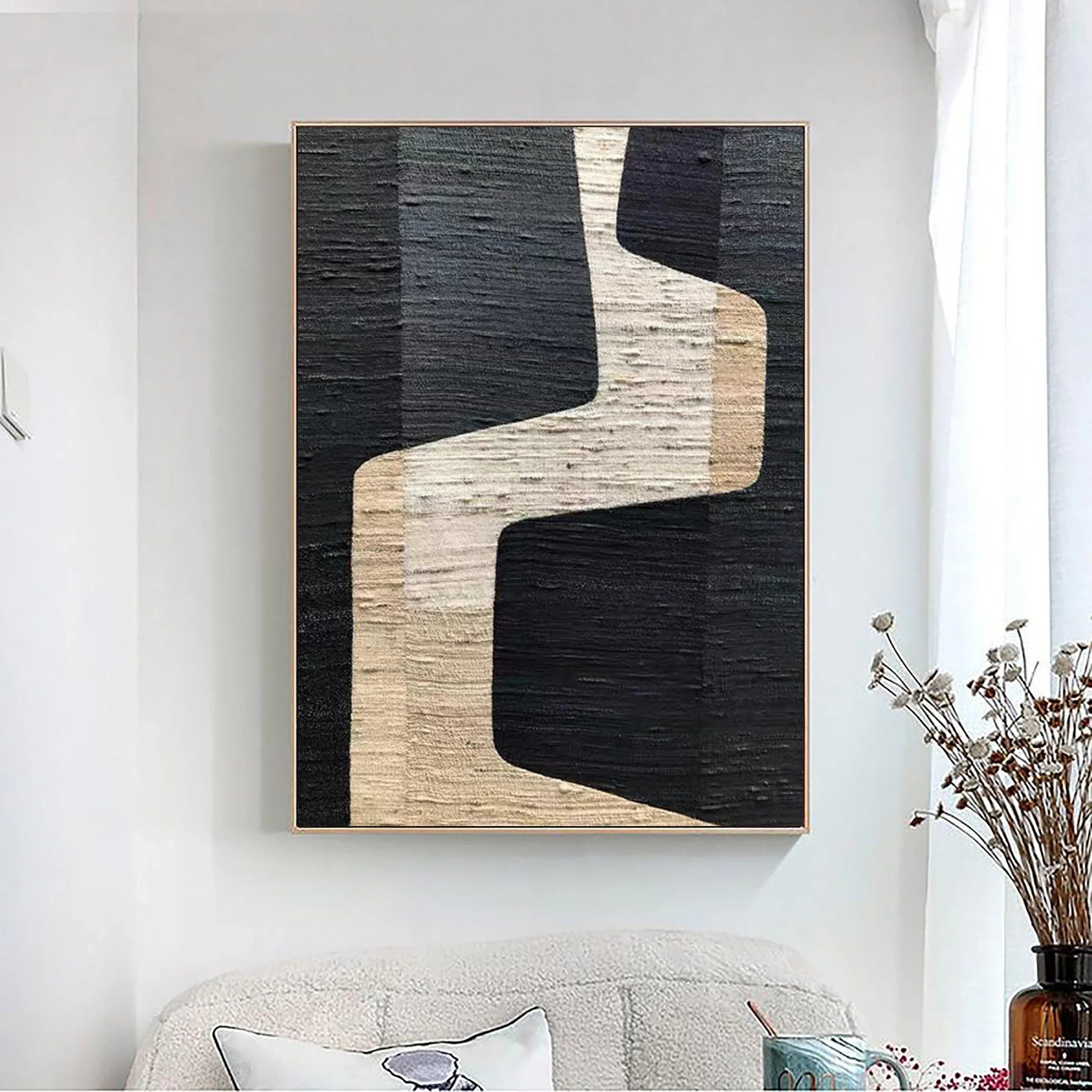 Mono Path Surge-Modern Interior Design Geometric Curve Texture Wall Art - artextured