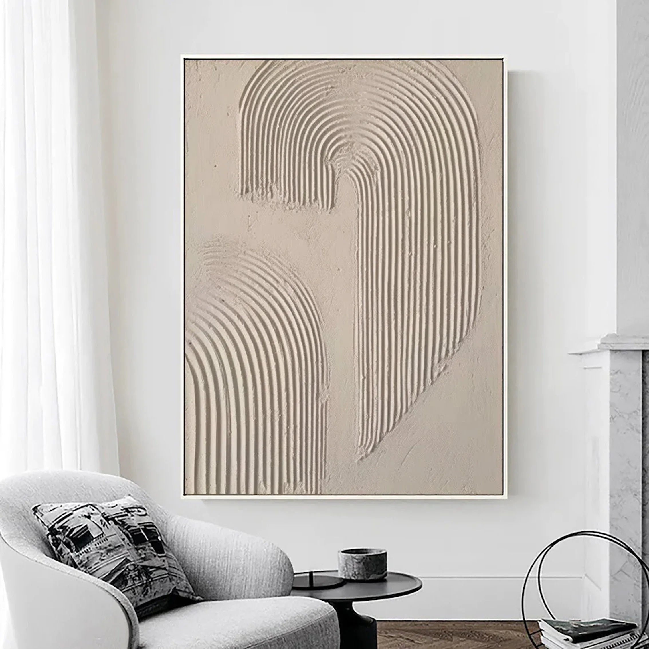 Abstract Arc Texture-Minimalist Textured Wall Art with Flowing Arches - artextured