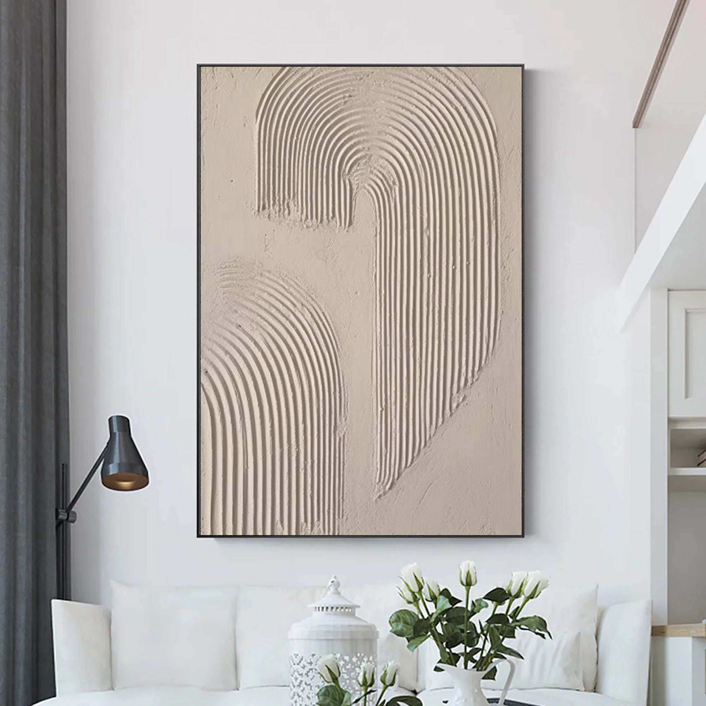 Abstract Arc Texture-Minimalist Textured Wall Art with Flowing Arches