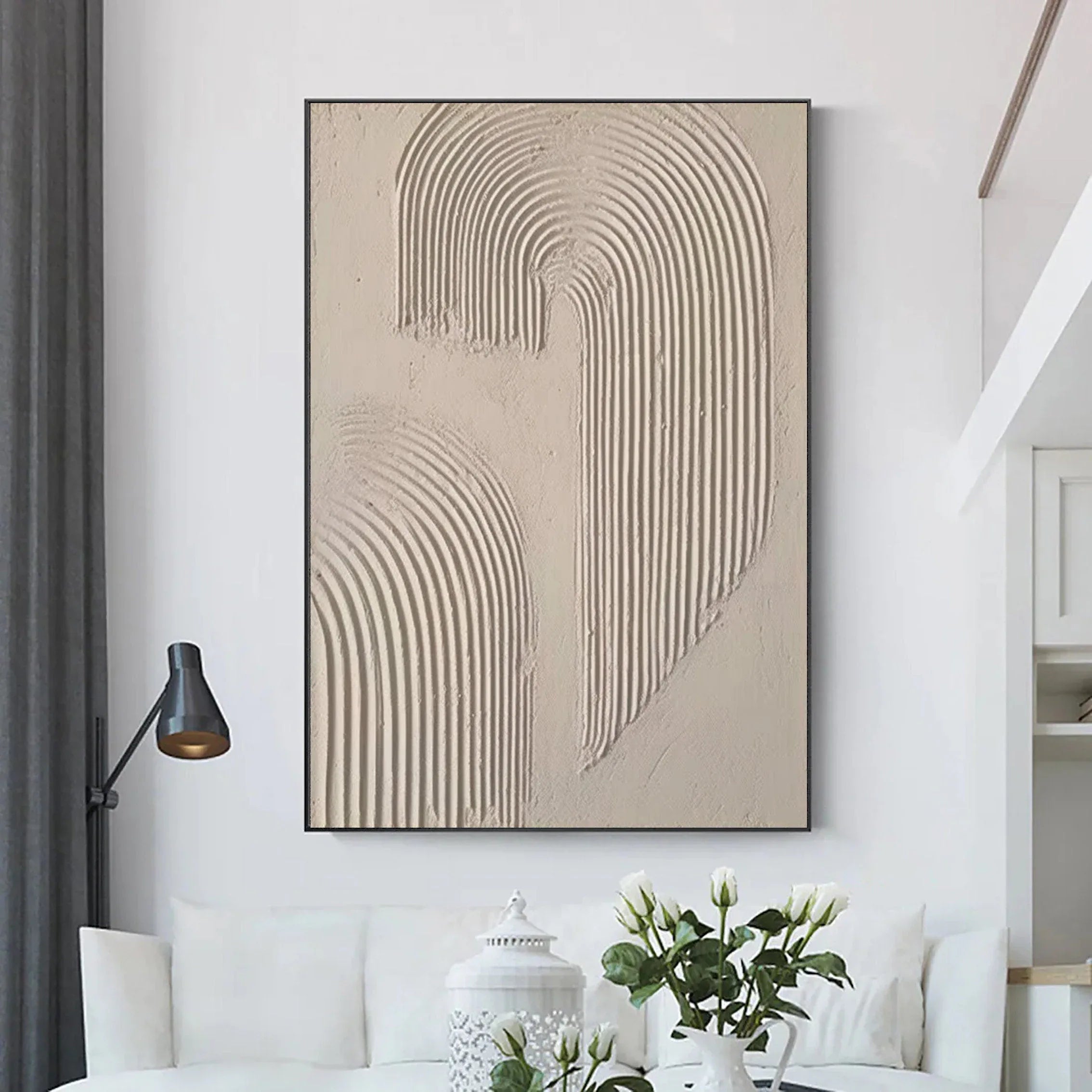 Abstract Arc Texture-Minimalist Textured Wall Art with Flowing Arches - artextured