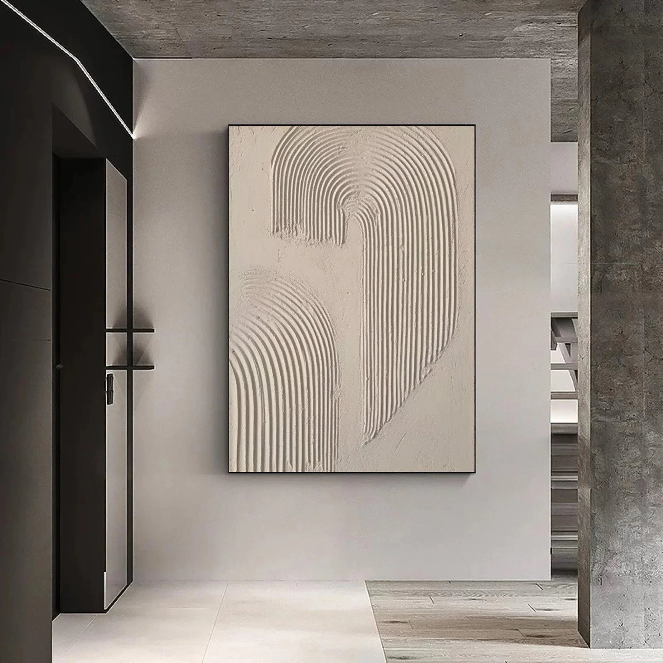 Abstract Arc Texture-Minimalist Textured Wall Art with Flowing Arches - artextured