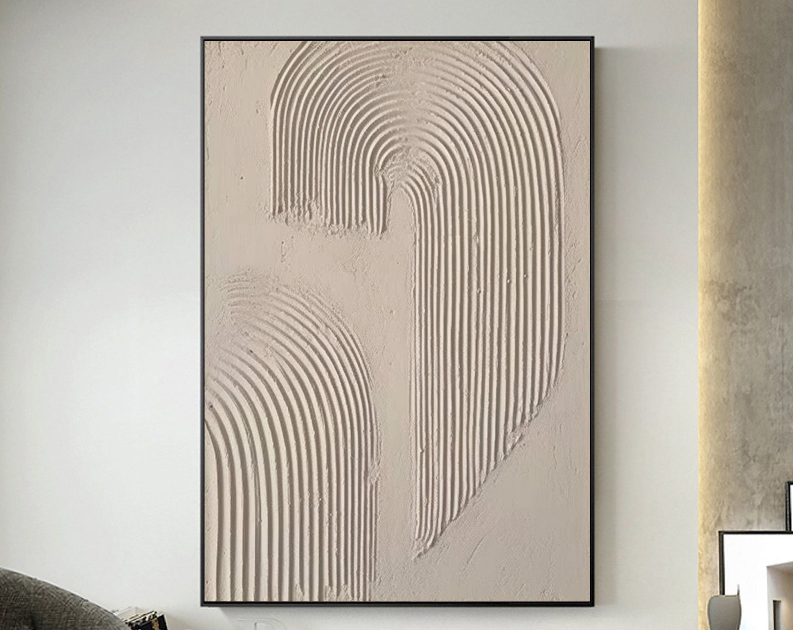 Abstract Arc Texture-Minimalist Textured Wall Art with Flowing Arches