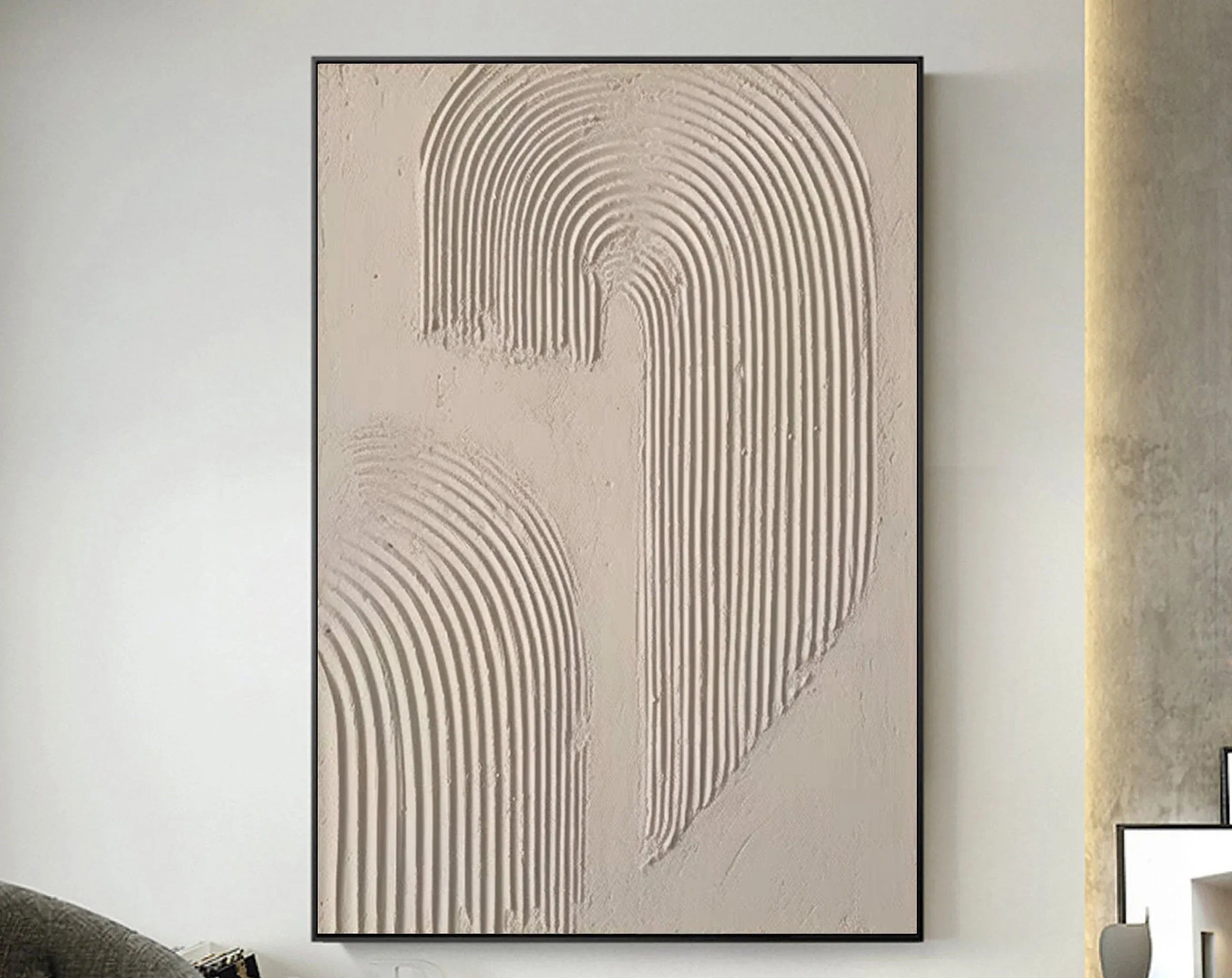 Abstract Arc Texture-Minimalist Textured Wall Art with Flowing Arches - artextured
