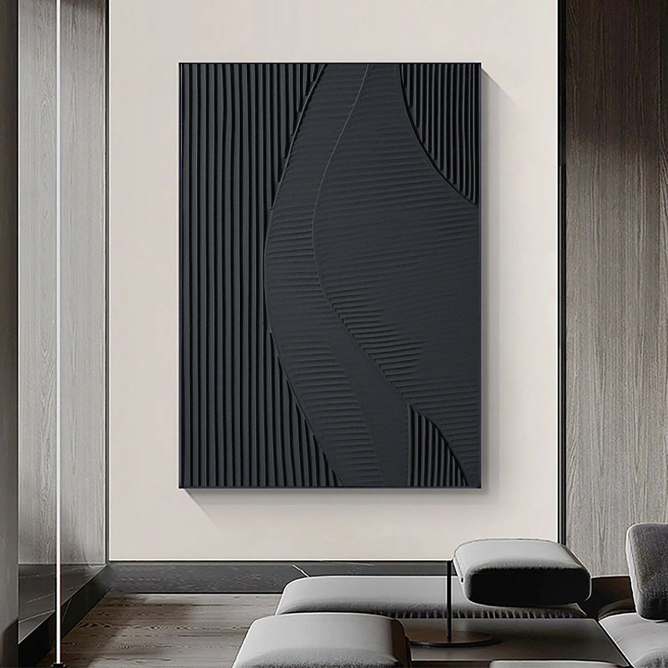 Texture Surge-Monochrome Textured Abstract Wall Art - artextured