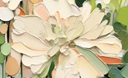 Garden Serenity-Hand Drawn Vibrant Three-Dimensional Floral Texture Wall Art - artextured