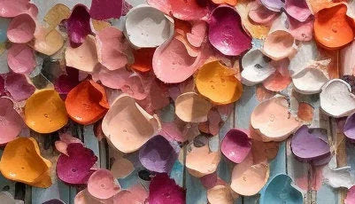 Blossoming Symphony-Modern Home Decoration Colorful Three-Dimensional Petal Abstract Wall Art - artextured