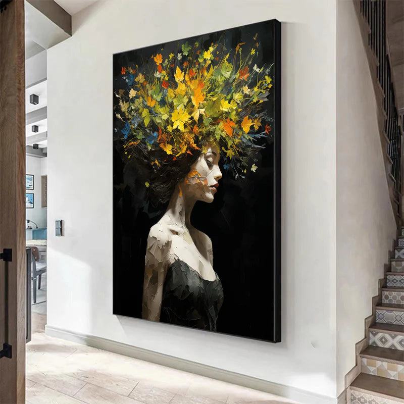 Autumn Spirit – Textured Abstract Woman Canvas#AB0519013
