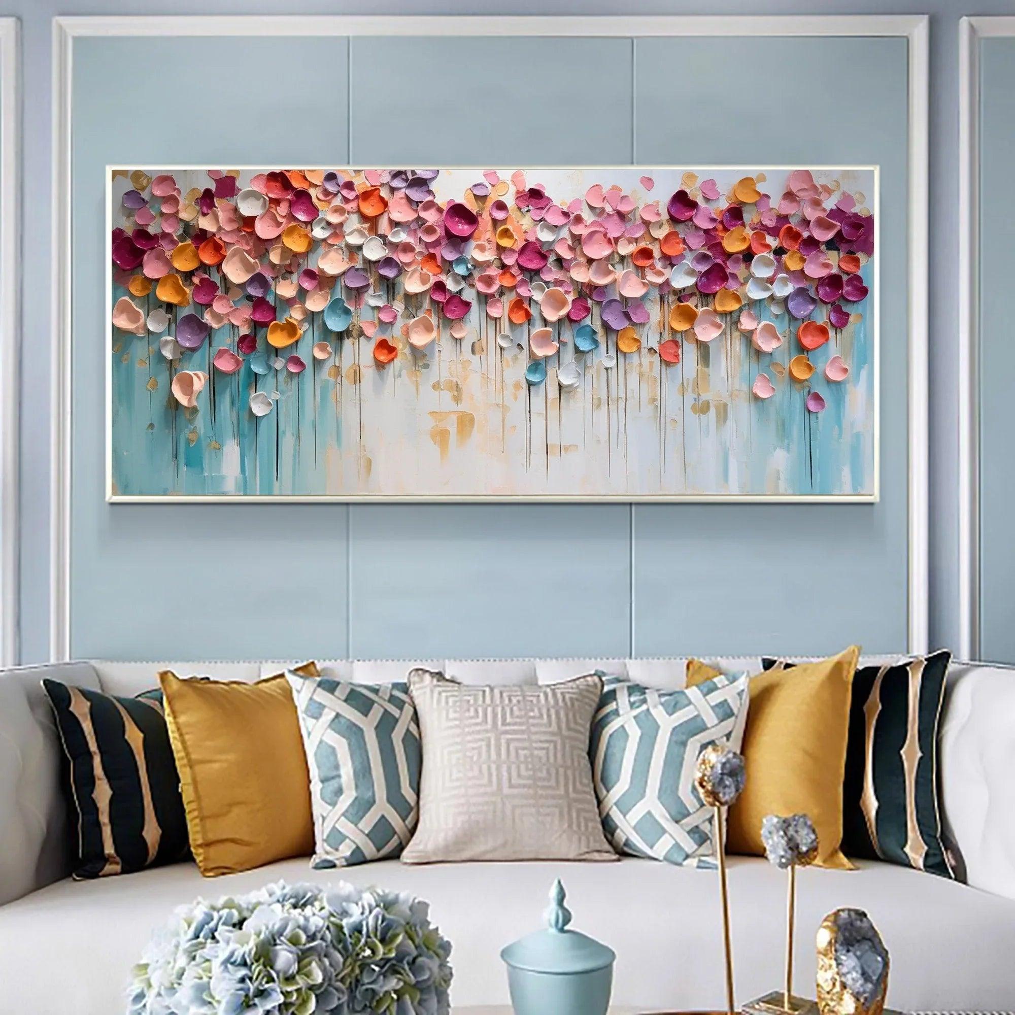 Blossoming Symphony-Modern Home Decoration Colorful Three-Dimensional Petal Abstract Wall Art - artextured