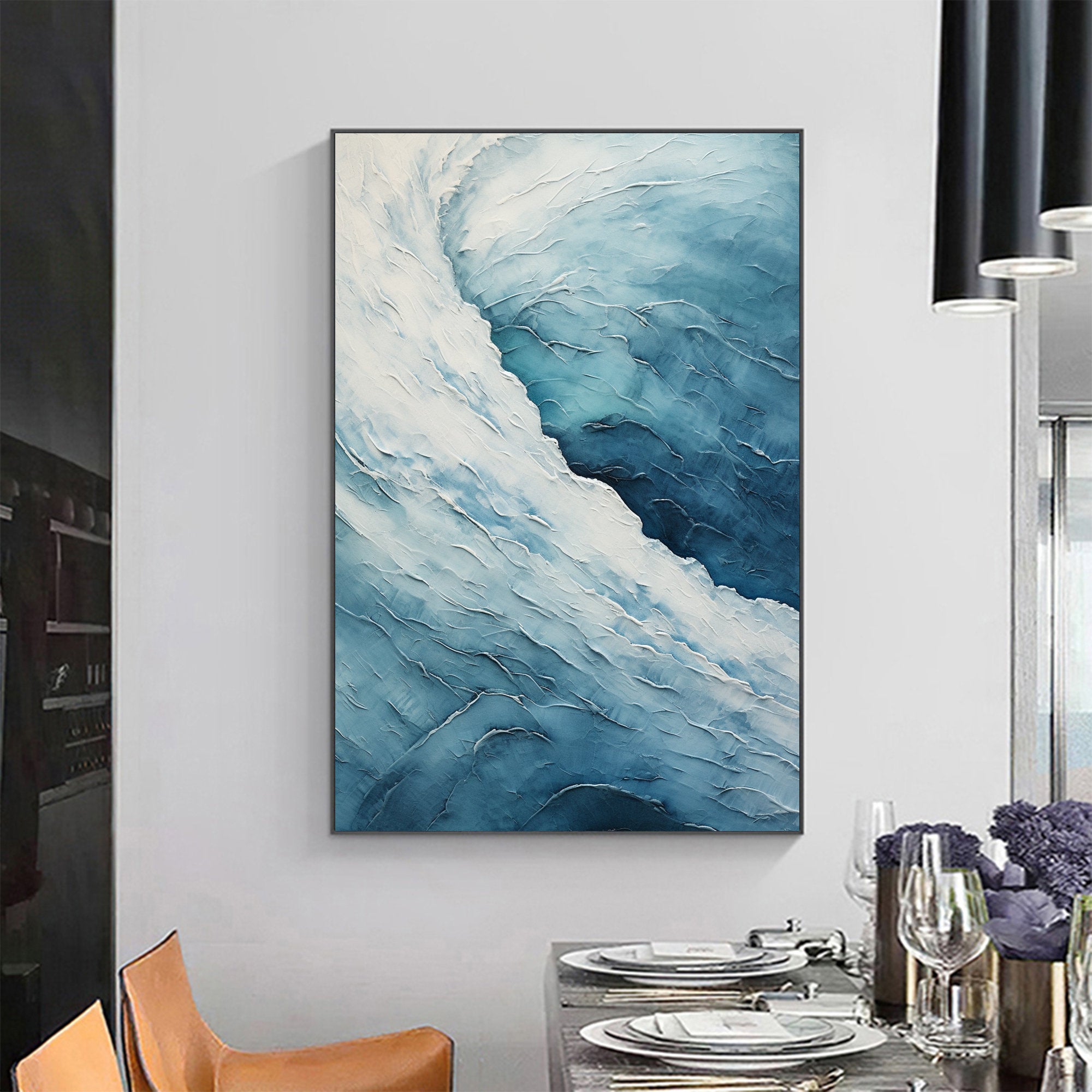 Blue Abyss - Abstract Oceanic Textured Wall Art