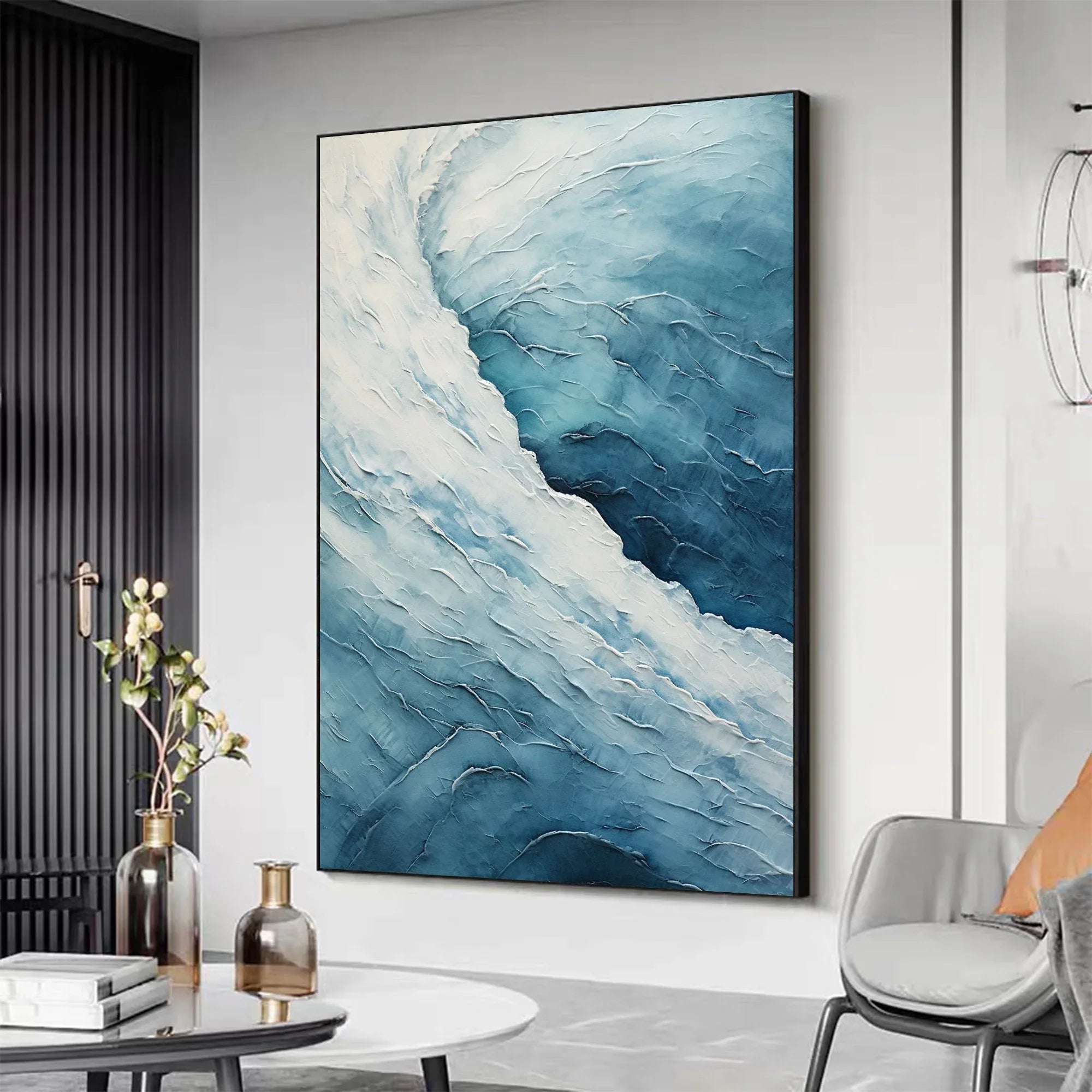 Blue Abyss - Abstract Oceanic Textured Wall Art - artextured