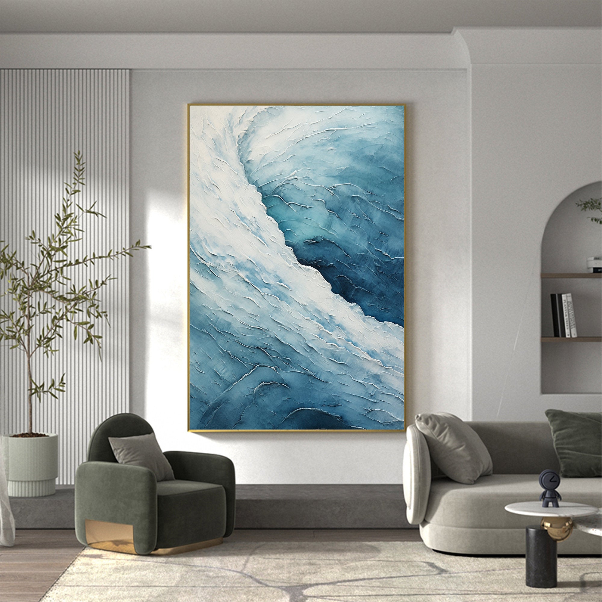 Blue Abyss - Abstract Oceanic Textured Wall Art