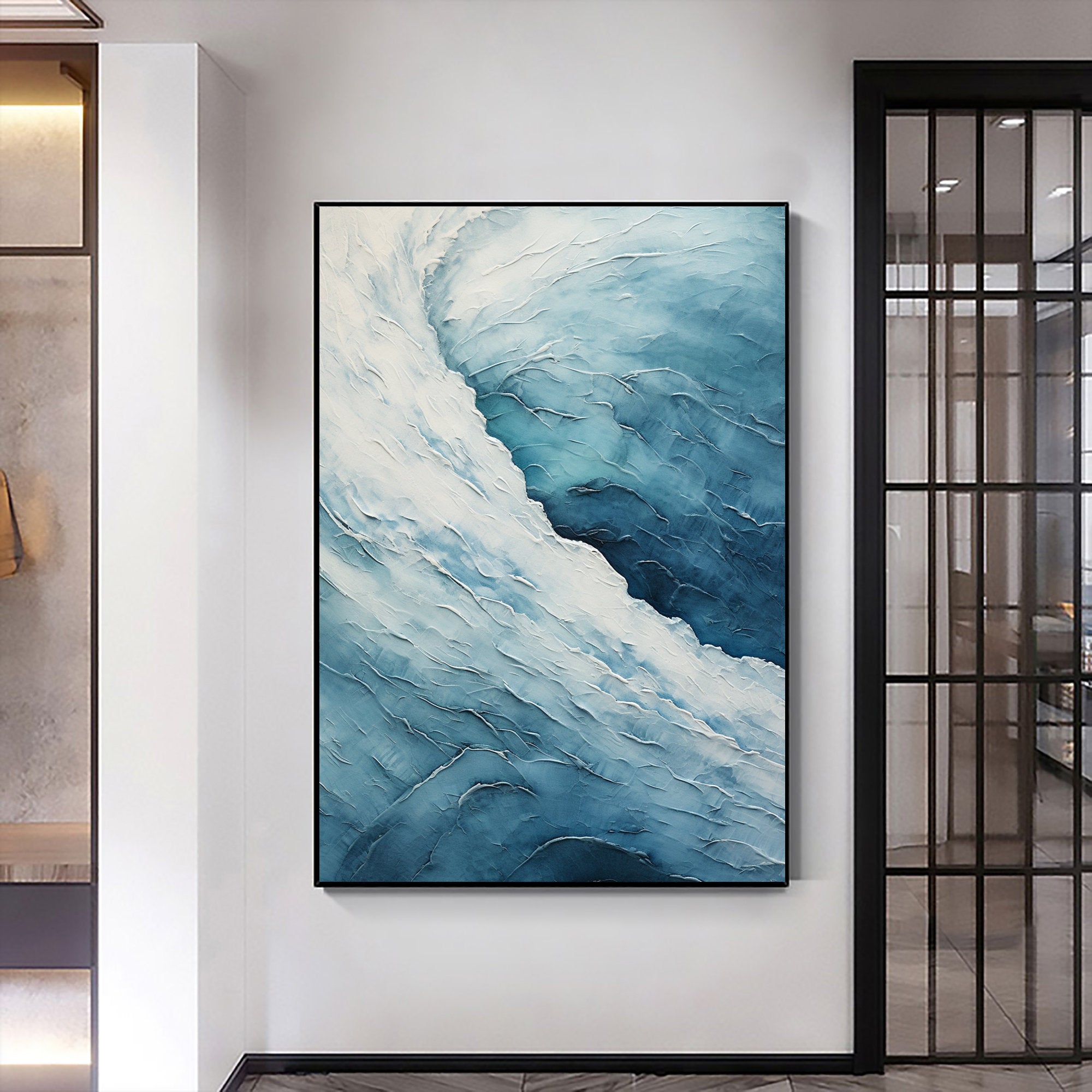 Blue Abyss - Abstract Oceanic Textured Wall Art
