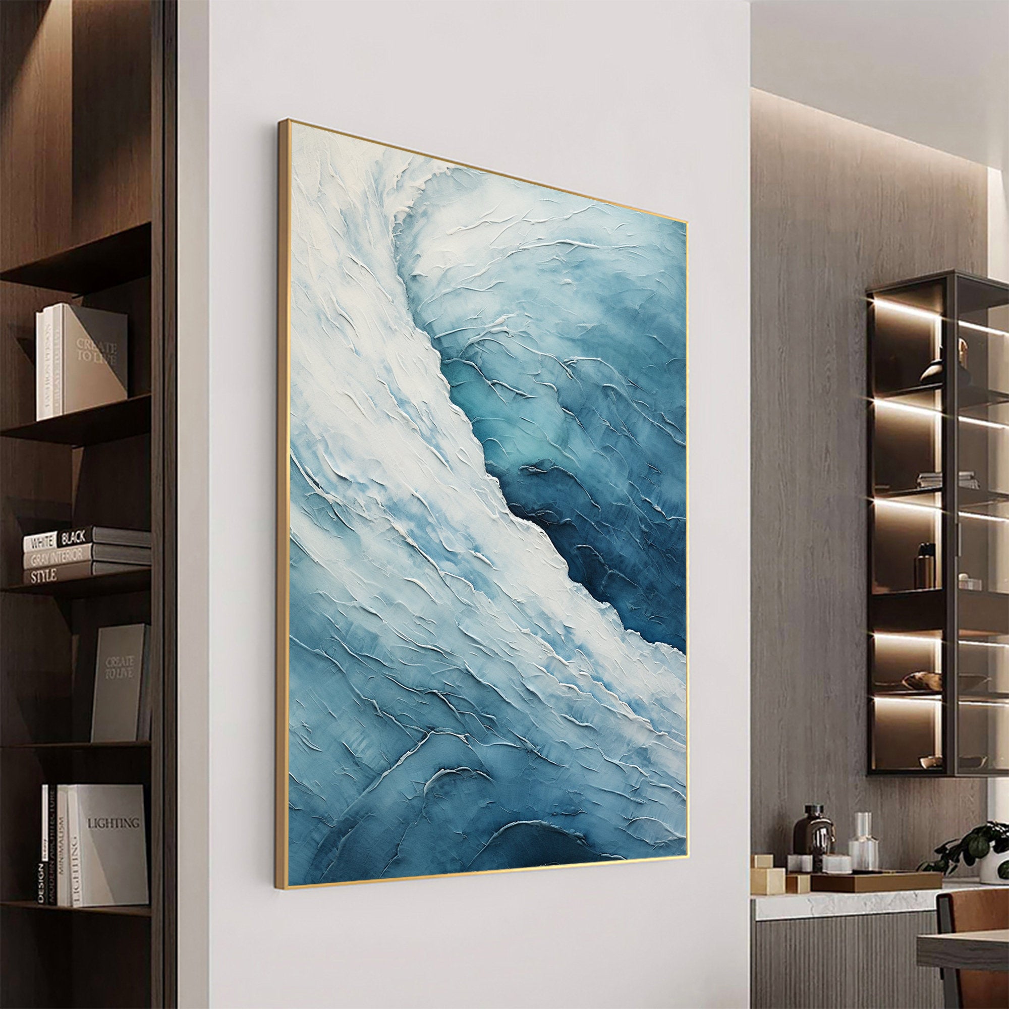 Blue Abyss - Abstract Oceanic Textured Wall Art