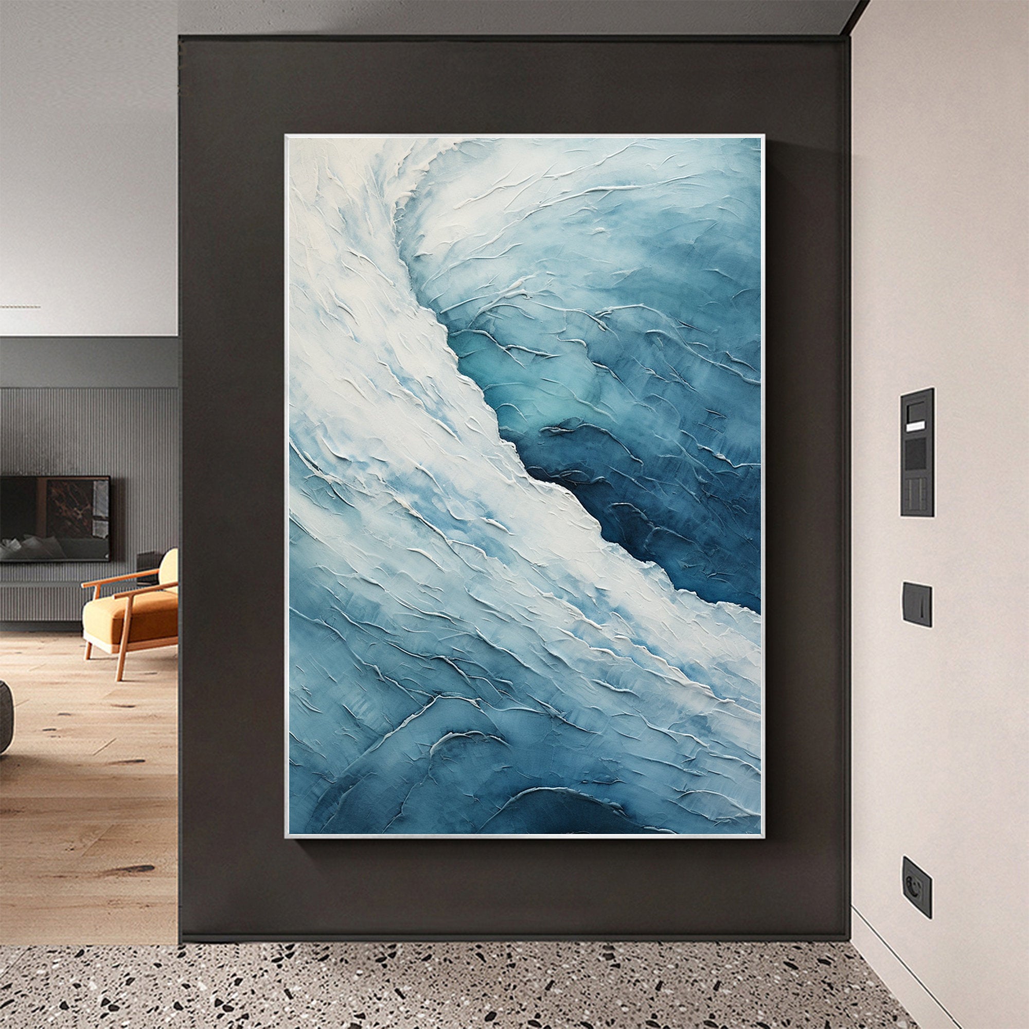 Blue Abyss - Abstract Oceanic Textured Wall Art