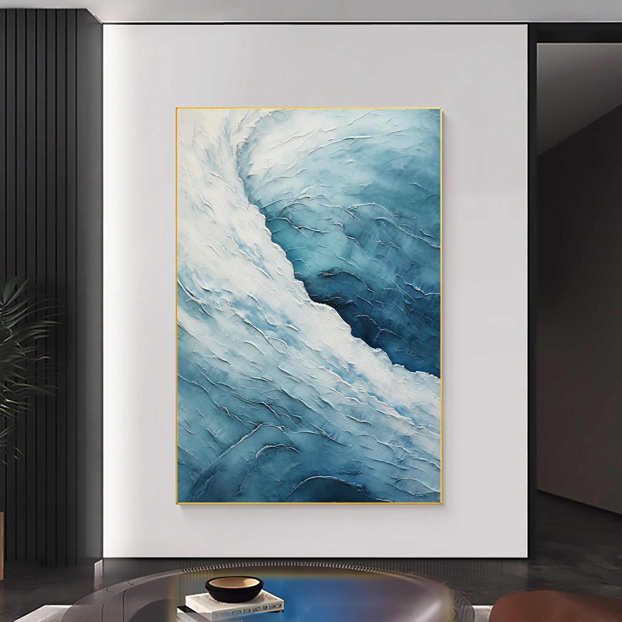 Blue Abyss - Abstract Oceanic Textured Wall Art