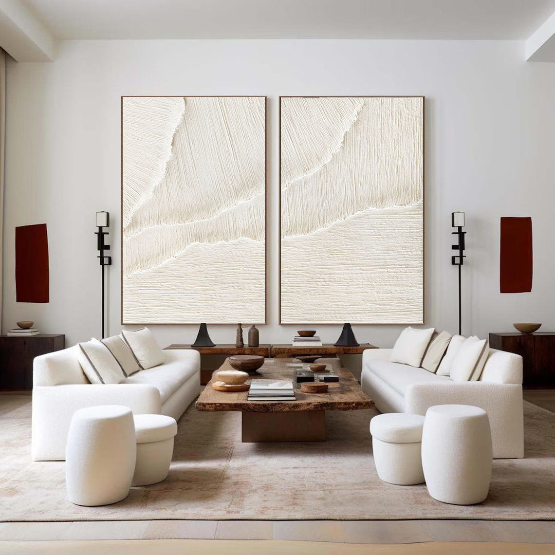 Desert Breeze - Dual Minimalist Textured Wall Art SET OF 2