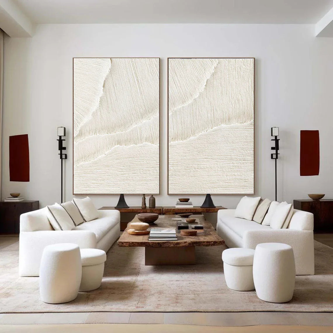 Desert Breeze - Dual Minimalist Textured Wall Art SET OF 2 - artextured