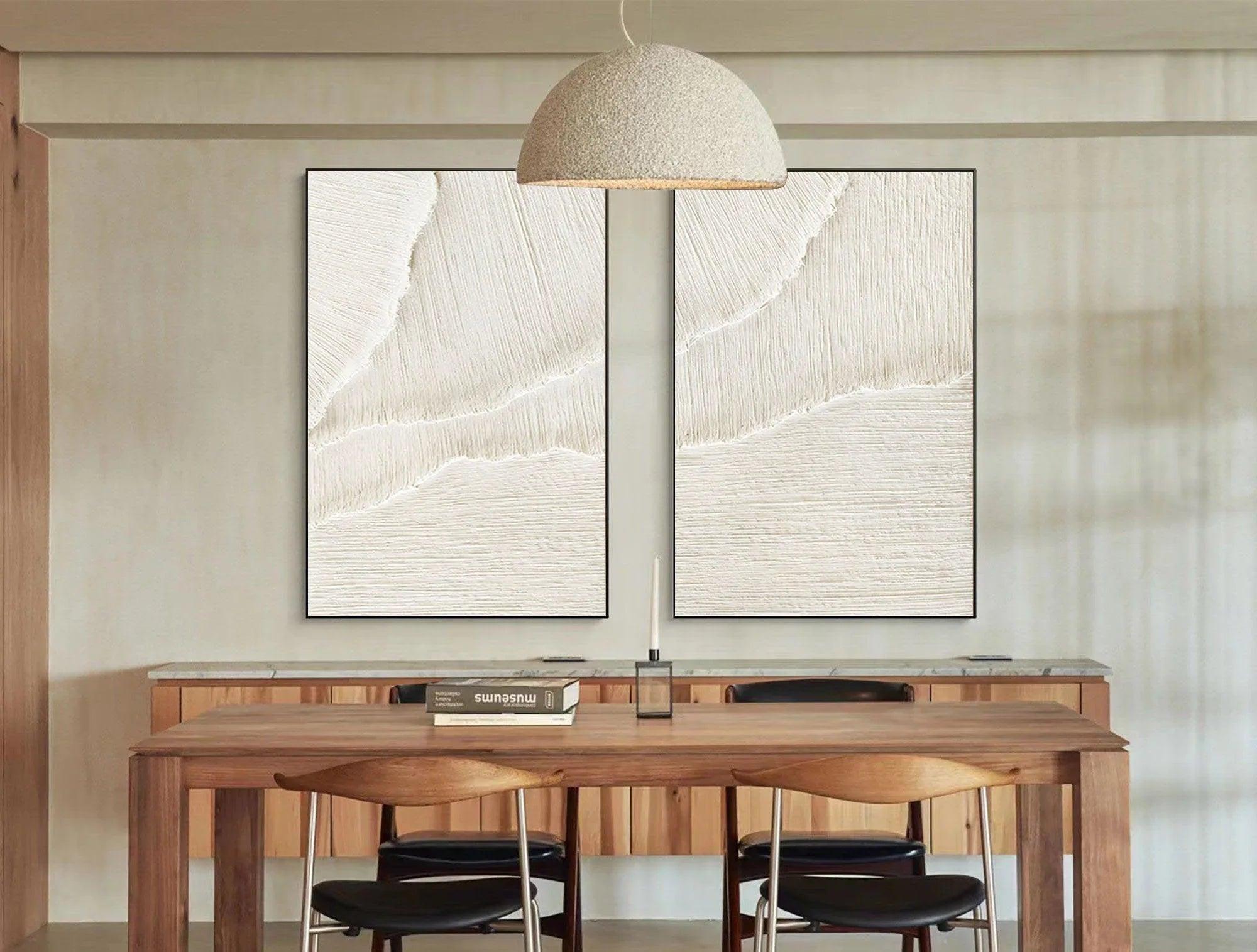 Desert Breeze - Dual Minimalist Textured Wall Art SET OF 2 - artextured
