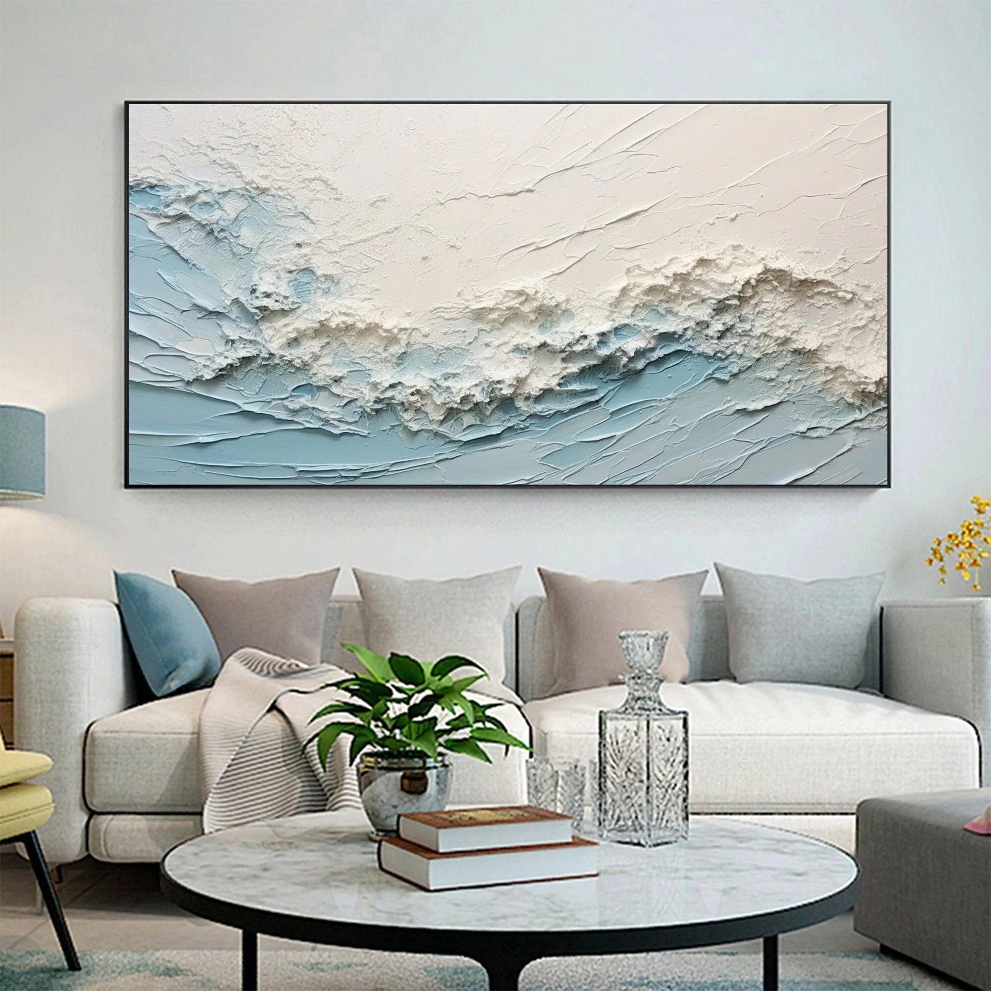 Oceanic Serenity - Abstract Textured Wave Wall Art - artextured