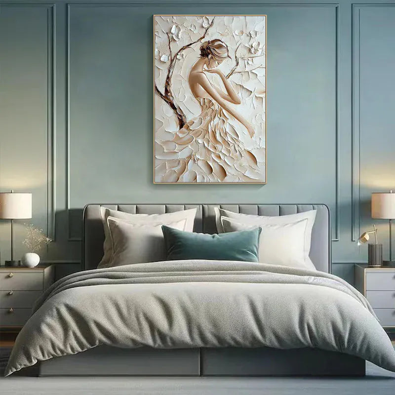 Graceful Silhouette – Textured Woman Canvas Art#AB0519011