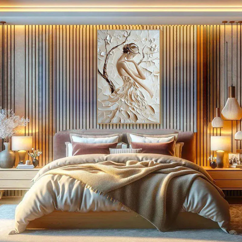 Graceful Silhouette – Textured Woman Canvas Art#AB0519011