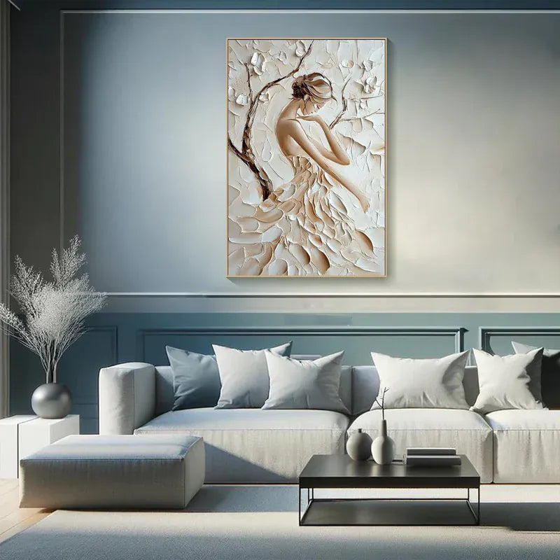 Graceful Silhouette – Textured Woman Canvas Art#AB0519011