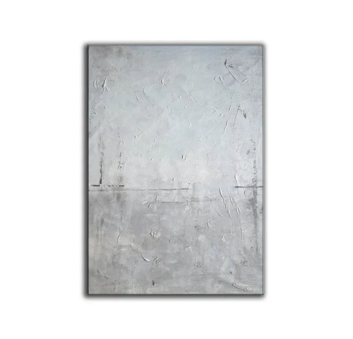 Whispering Tides-Modern Minimalist Style Gray White Texture Abstract Wall Art - artextured
