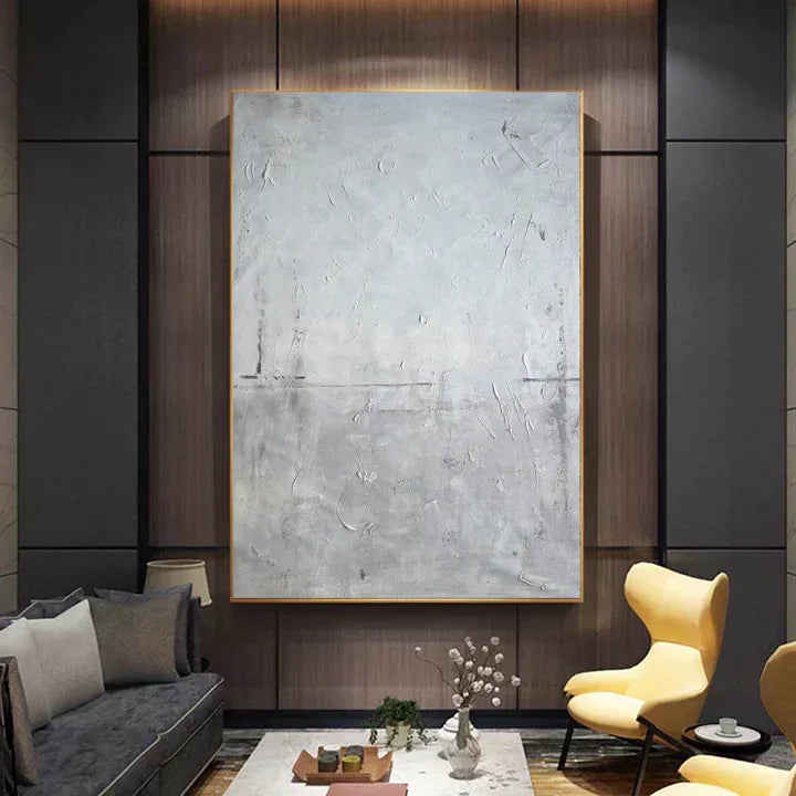 Whispering Tides-Modern Minimalist Style Gray White Texture Abstract Wall Art - artextured