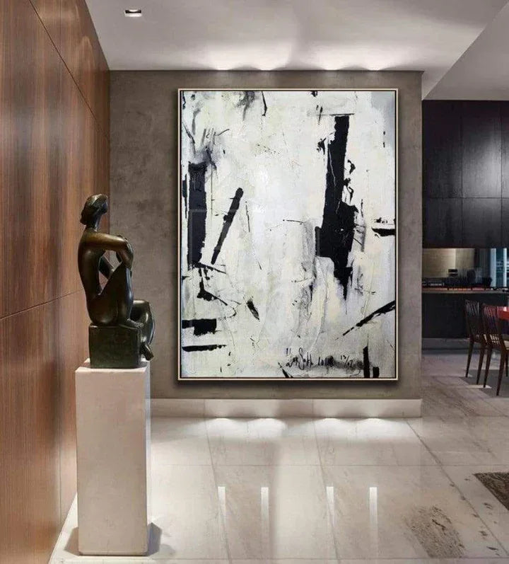 Monochrome Graffiti - Abstract Black and White Wall Art - artextured