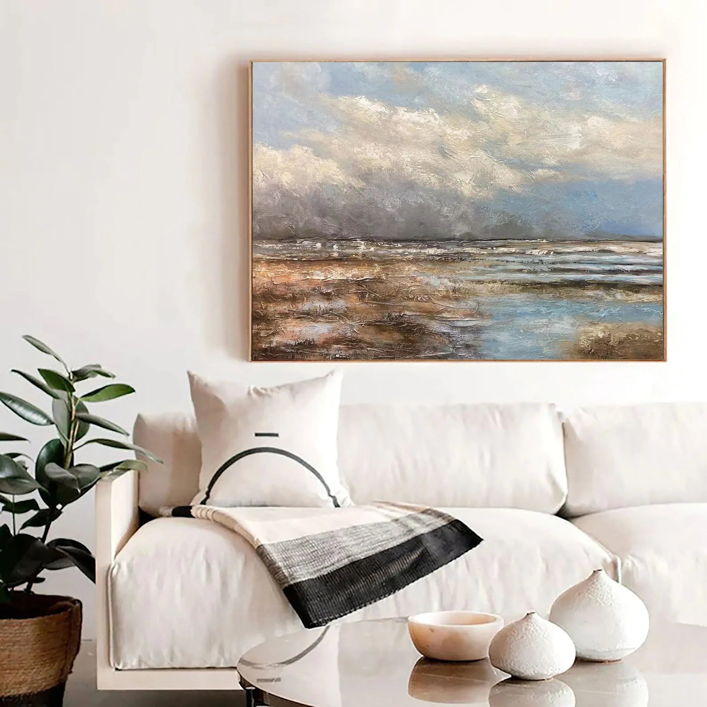 Twilight Reflections-Peaceful Lakeside Landscape Texture Oil Painting Wall Art - artextured