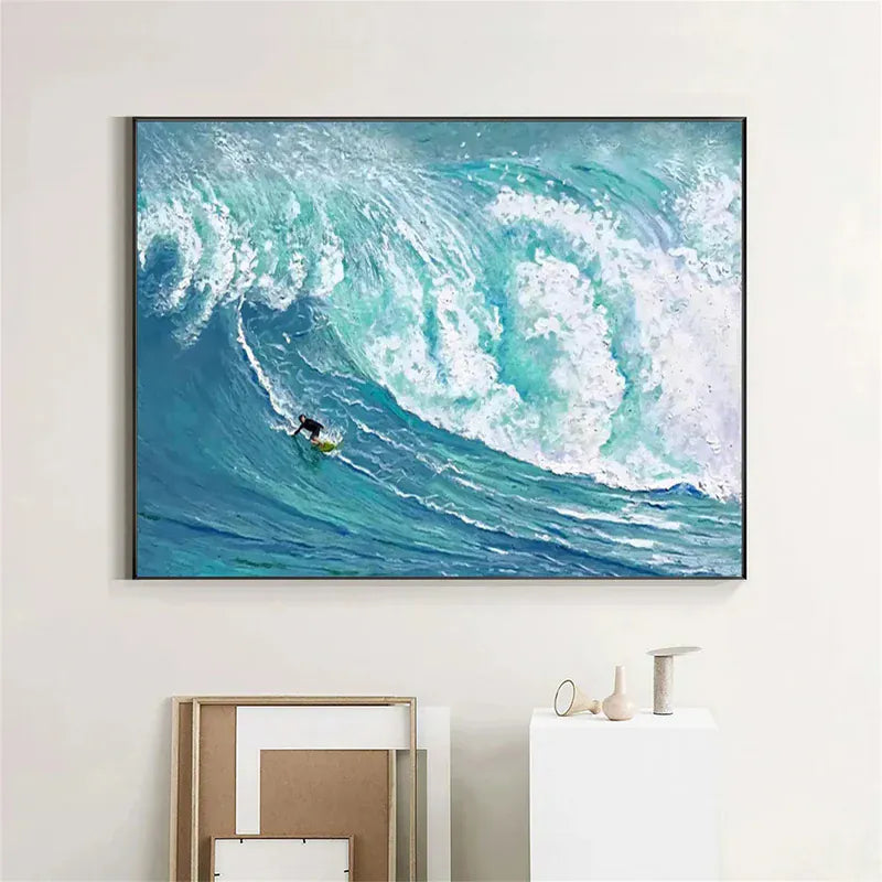 Surfing Serenity – Ocean Wave Canvas Art Painting#AB0519043