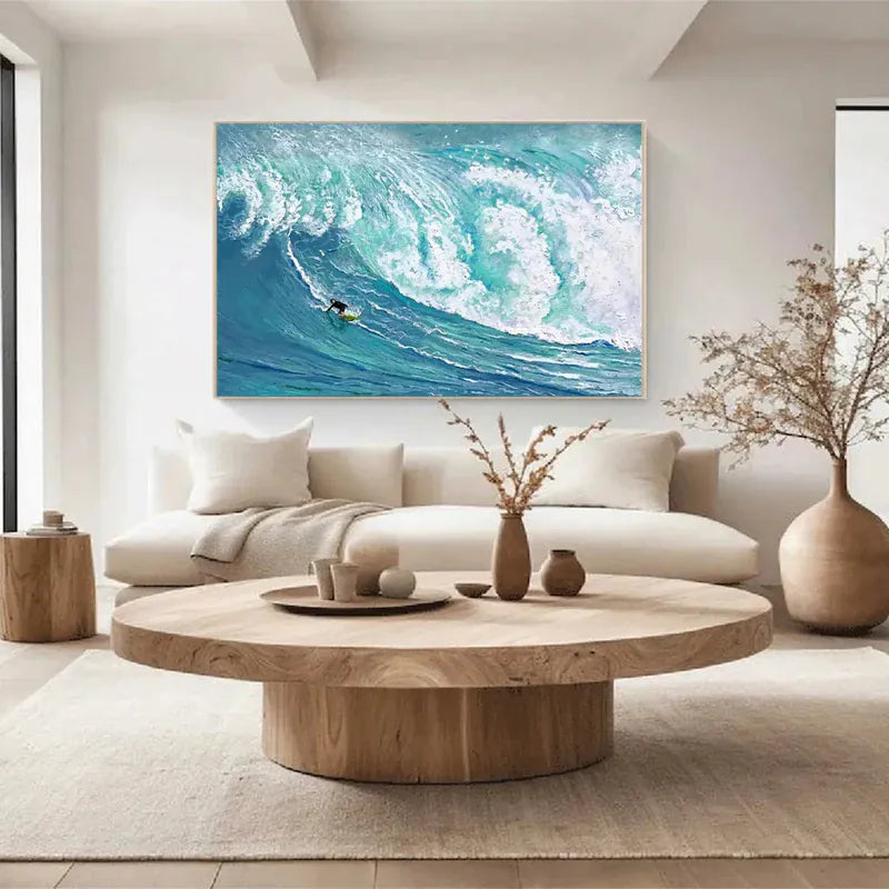 Surfing Serenity – Ocean Wave Canvas Art Painting#AB0519043