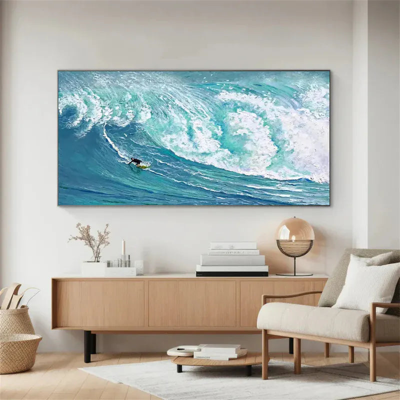 Surfing Serenity – Ocean Wave Canvas Art Painting#AB0519043