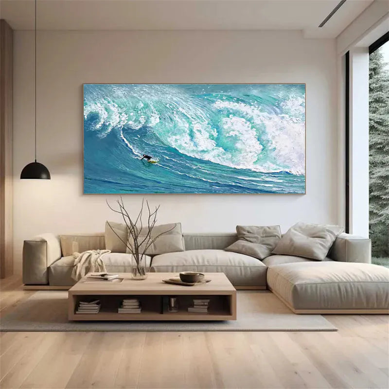 Surfing Serenity – Ocean Wave Canvas Art Painting#AB0519043