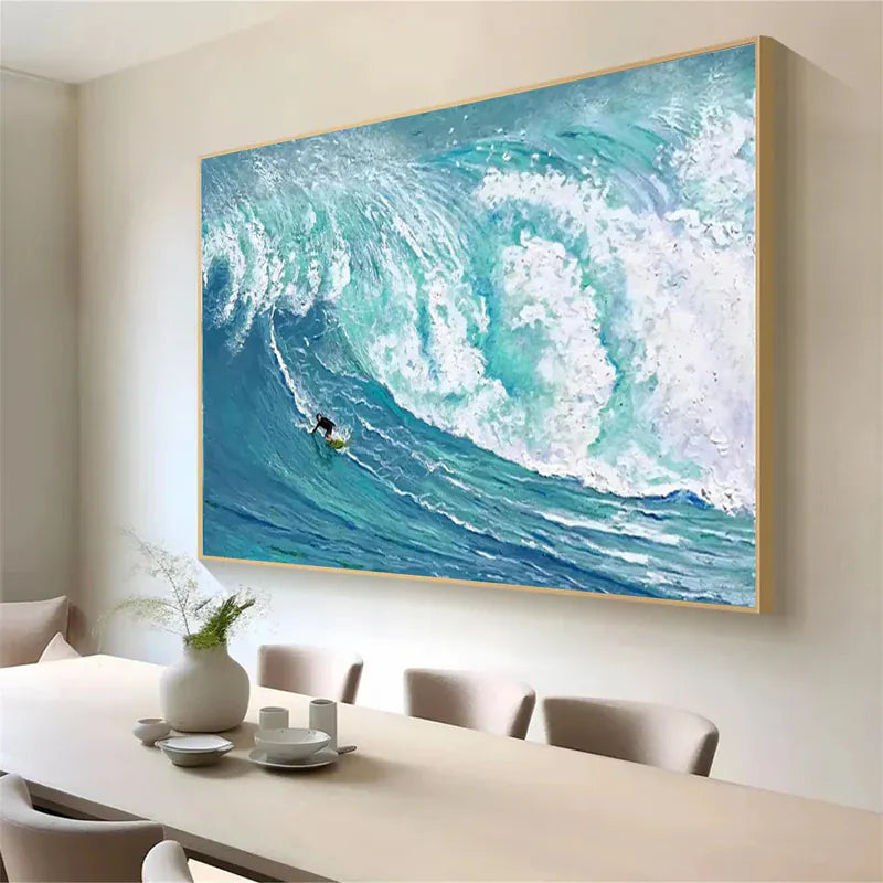 Surfing Serenity – Ocean Wave Canvas Art Painting#AB0519043