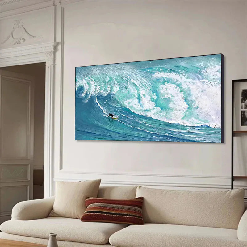 Surfing Serenity – Ocean Wave Canvas Art Painting#AB0519043