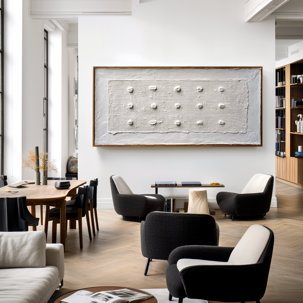 Quiet Measure Textured Abstract Canvas Wall Art#AB14260