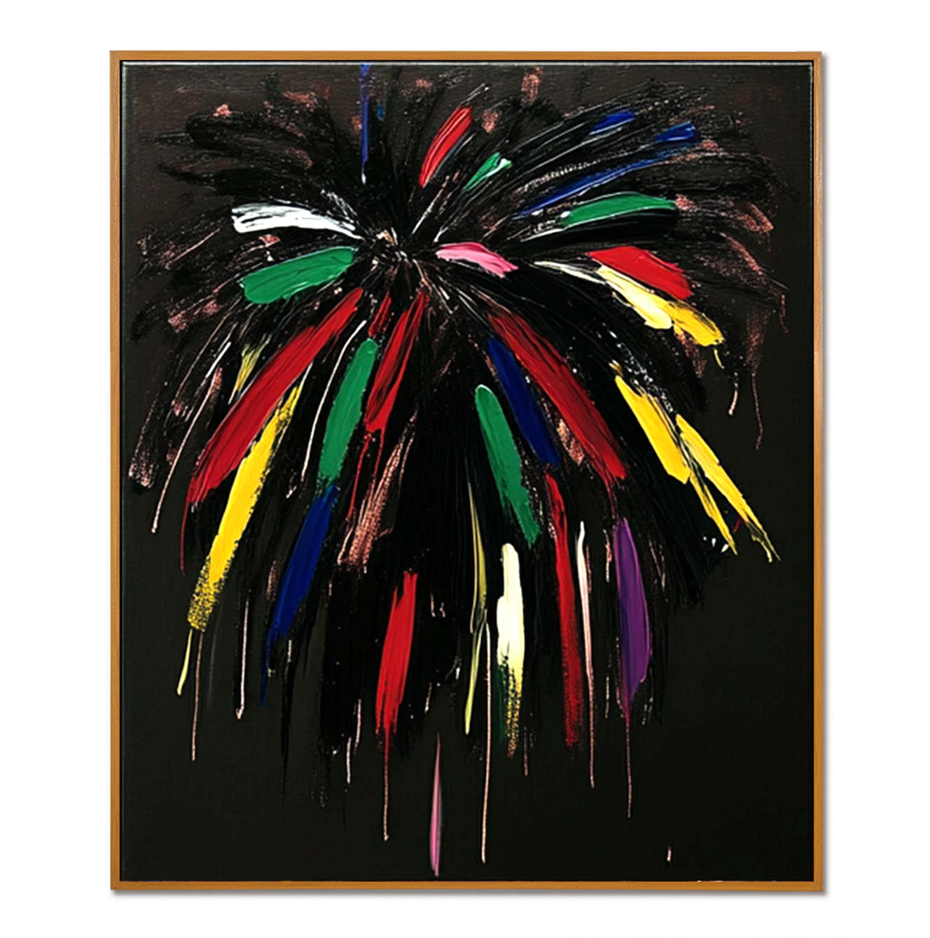 Midnight Bloom Expressive Abstract Canvas Wall Art#AB14272