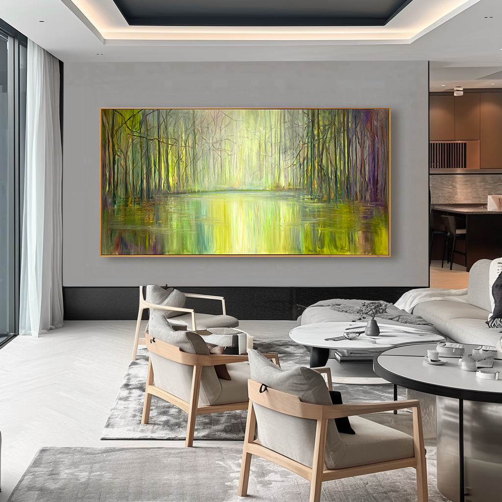 Whispering Grove Serene Abstract Landscape Canvas Wall Art#AB14273