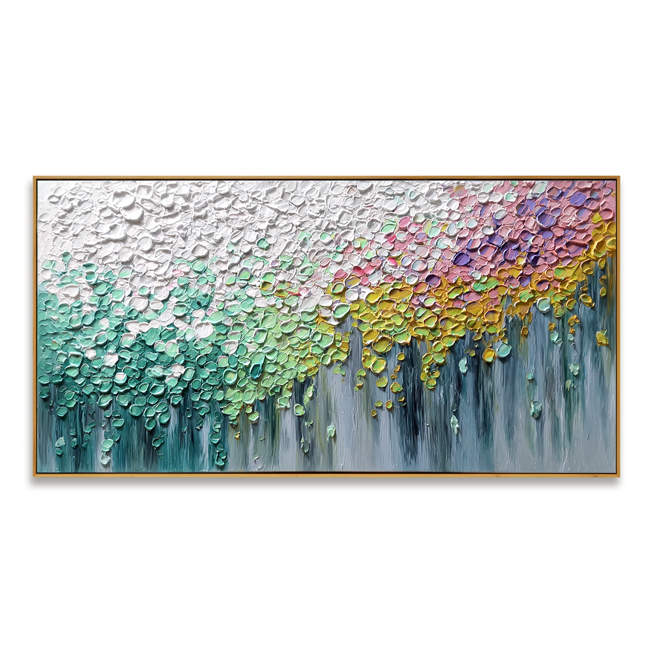 Soft Drift of Petals Textured Abstract Floral Canvas Wall Art#AB14275