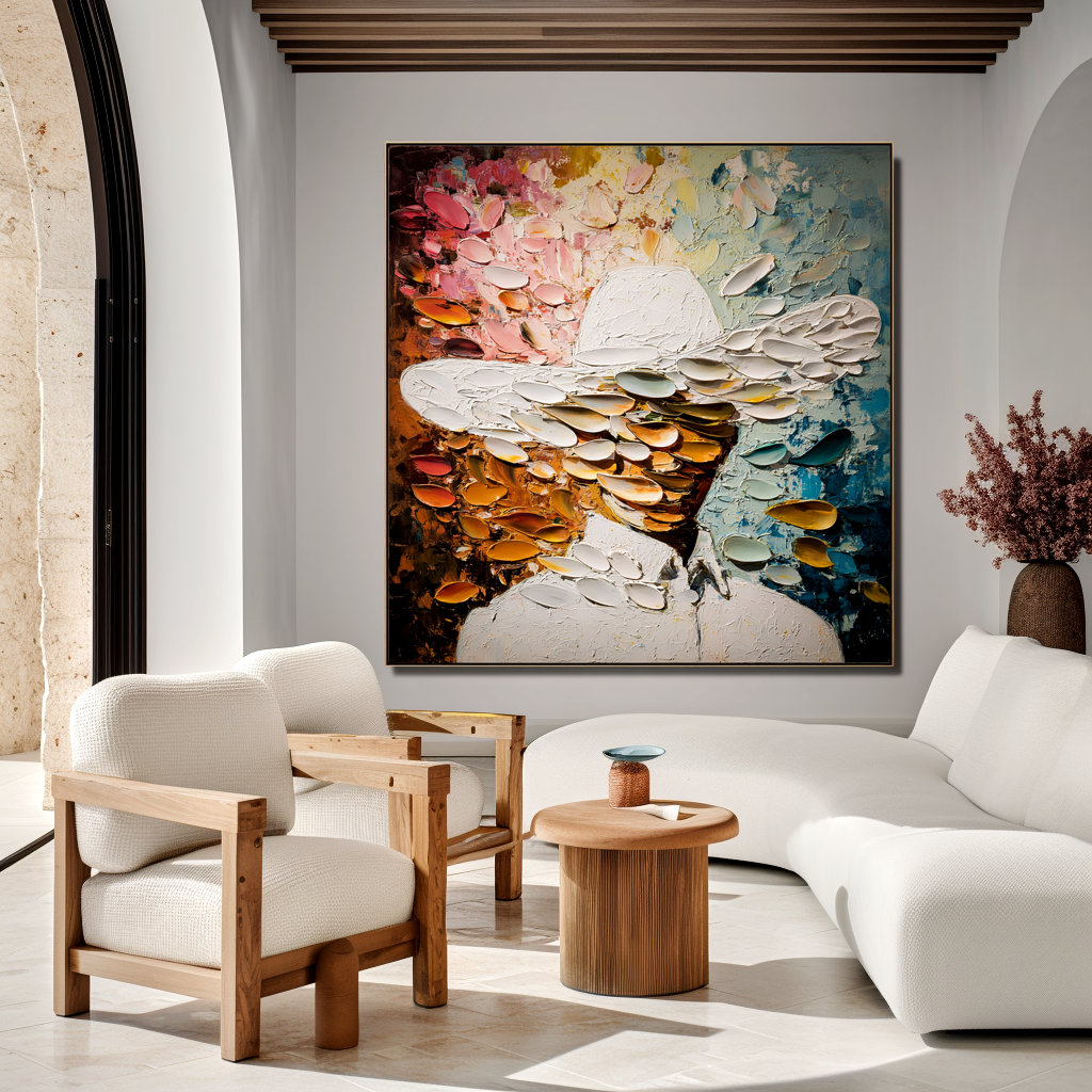 Inner Spectrum – Hand-Painted Textured Figurative Wall Art#AB14176