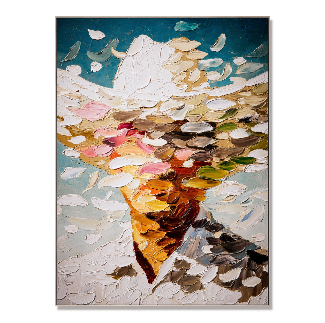 Drifting Figure Abstract Textured Figure Canvas Wall Art#AB14281