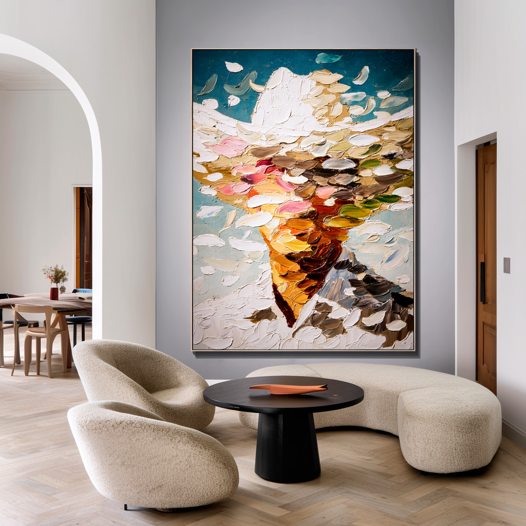 Drifting Figure Abstract Textured Figure Canvas Wall Art#AB14281