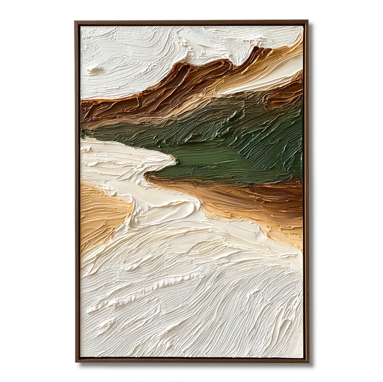 Quiet Valley Minimalist Textured Abstract Landscape Canvas#AB14285