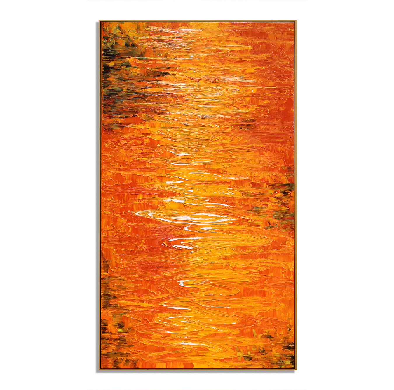 Amber Current Vertical Textured Abstract Canvas#AB14288