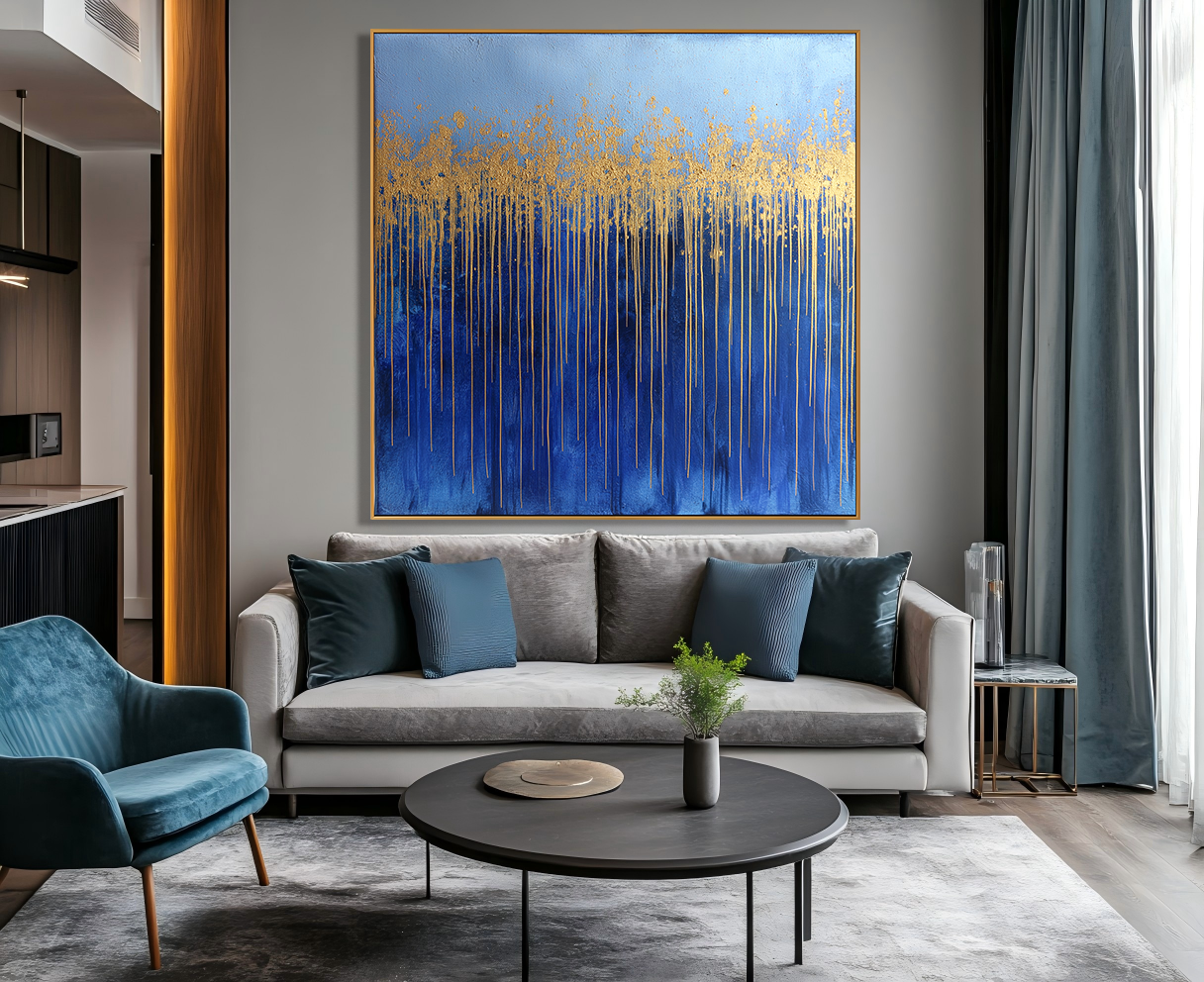 Golden Drift – Hand-Painted Textured Abstract Wall Art#AB14187