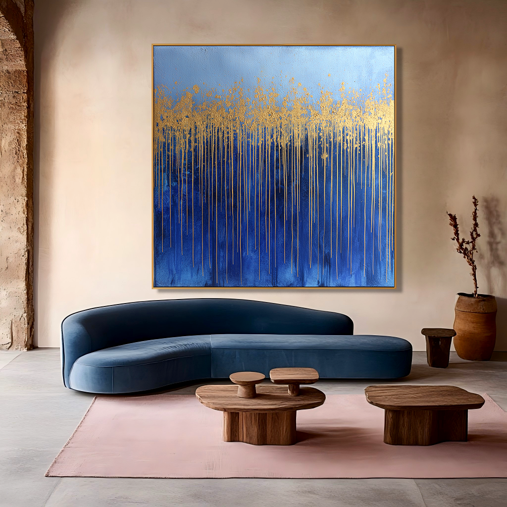 Golden Drift – Hand-Painted Textured Abstract Wall Art#AB14187